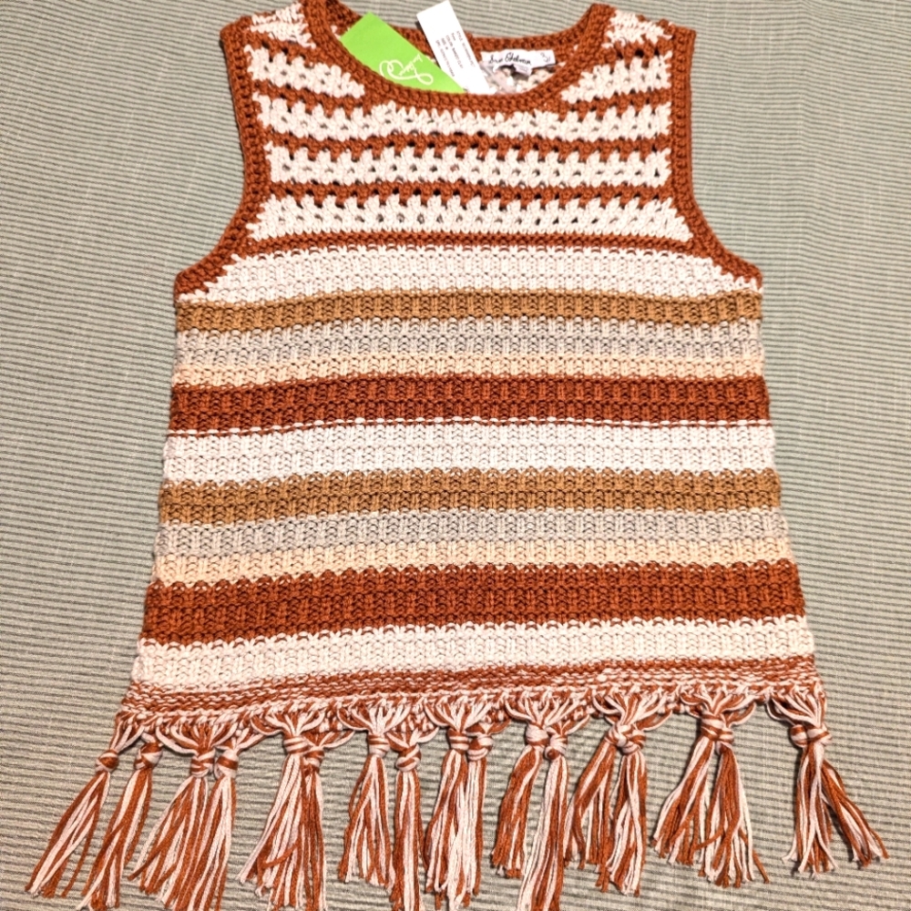 Sam Edelman fringe crochet tank